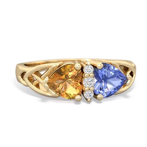 citrine-tanzanite celtic ring