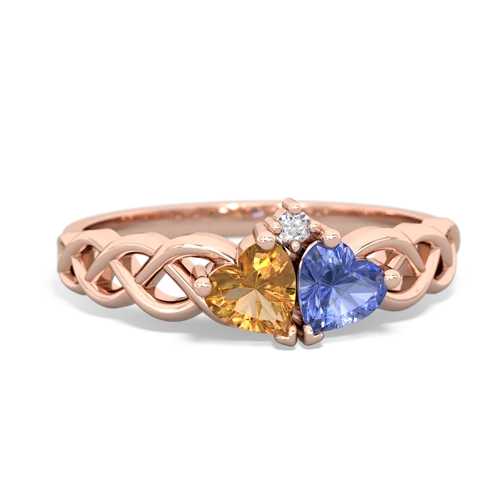 citrine-tanzanite celtic braid ring