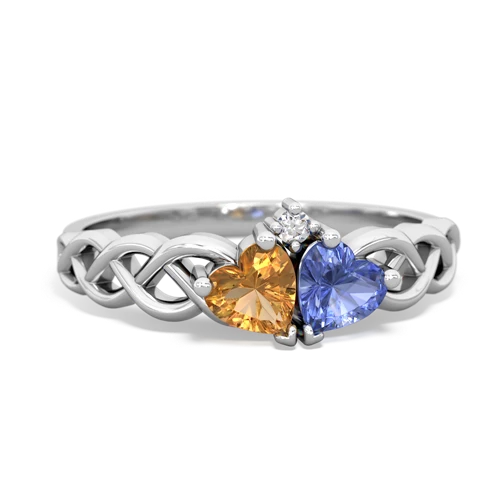 citrine-tanzanite celtic braid ring