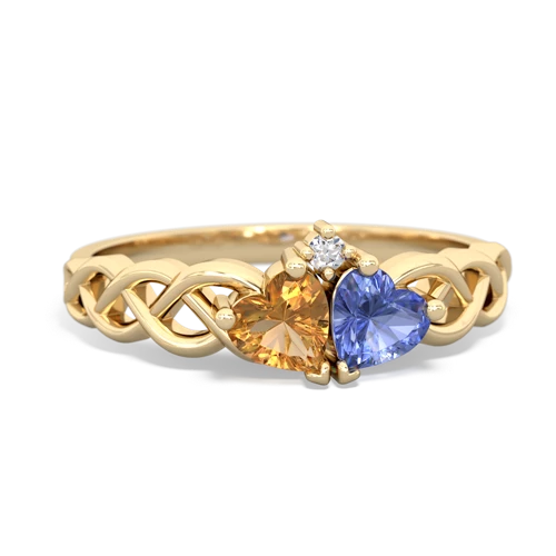 citrine-tanzanite celtic braid ring