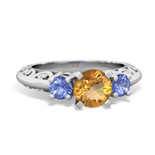 citrine-tanzanite engagement ring