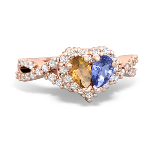 citrine-tanzanite engagement ring