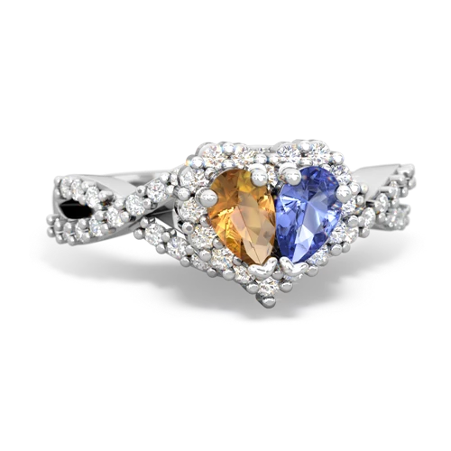 citrine-tanzanite engagement ring