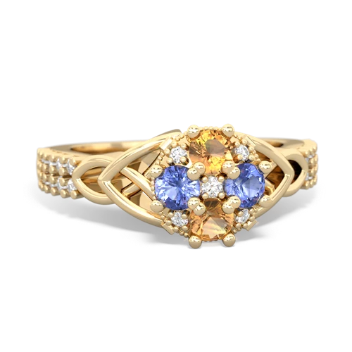 citrine-tanzanite engagement ring