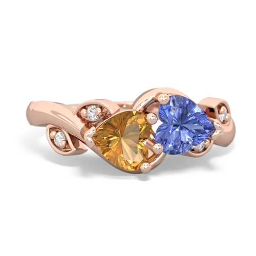 citrine-tanzanite floral keepsake ring