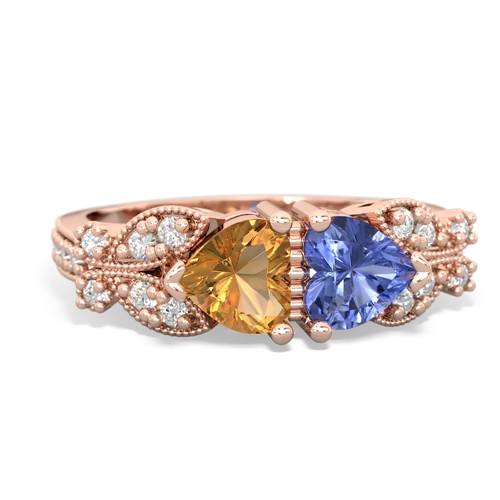 citrine-tanzanite keepsake butterfly ring