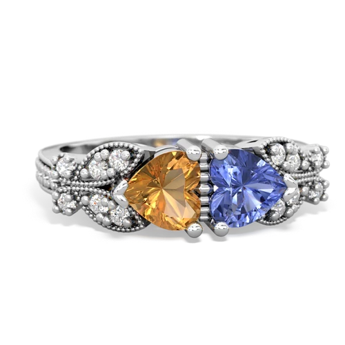 citrine-tanzanite keepsake butterfly ring