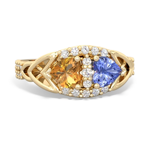 citrine-tanzanite keepsake engagement ring