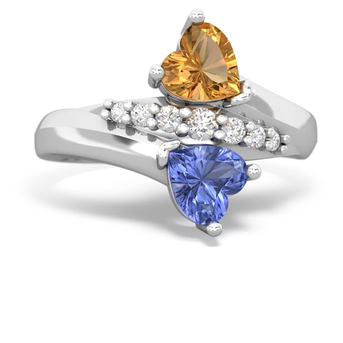 citrine-tanzanite modern ring