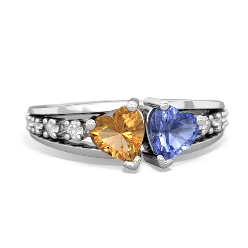 citrine-tanzanite modern ring