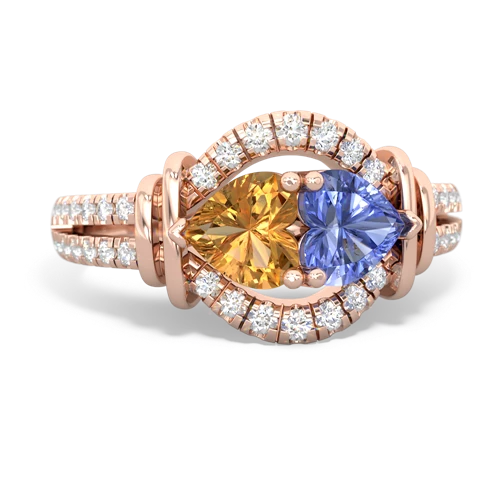 citrine-tanzanite pave keepsake ring