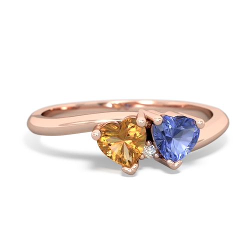 citrine-tanzanite sweethearts promise ring