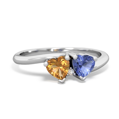 citrine-tanzanite sweethearts promise ring