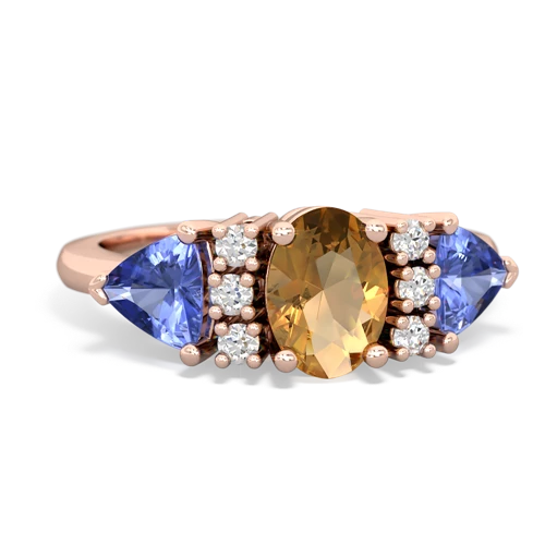 Citrine Genuine Citrine with Genuine Tanzanite and Genuine Opal Antique Style Three Stone ring Ring
