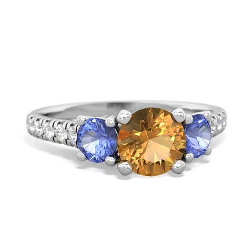 citrine-tanzanite trellis pave ring