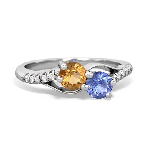 citrine-tanzanite two stone infinity ring