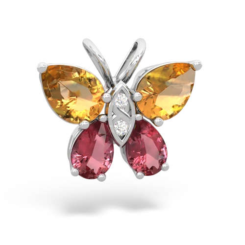 citrine-tourmaline butterfly pendant