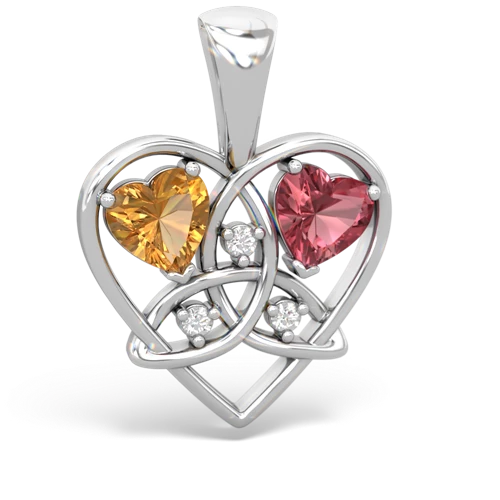 citrine-tourmaline celtic heart pendant