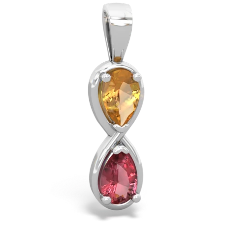 citrine-tourmaline infinity pendant