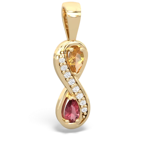 citrine-tourmaline keepsake infinity pendant