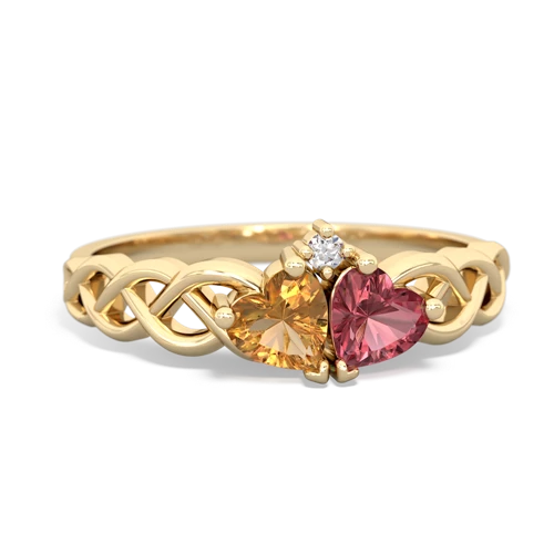 citrine-tourmaline celtic braid ring