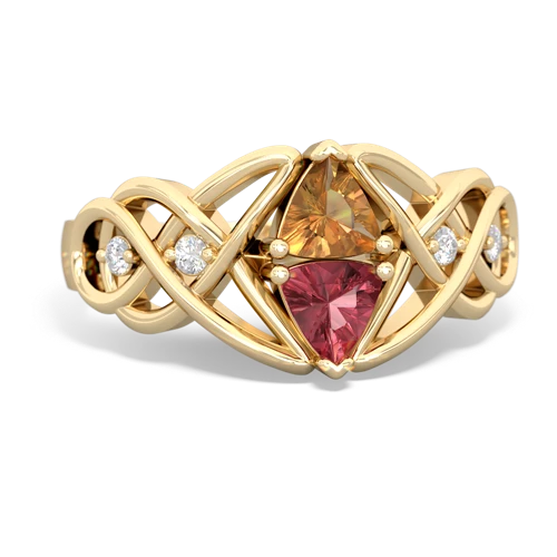 citrine-tourmaline celtic knot ring