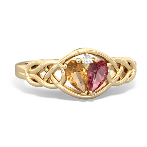 citrine-tourmaline celtic knot ring