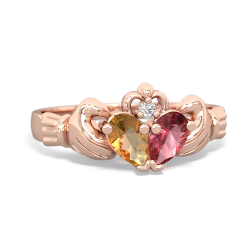 citrine-tourmaline claddagh ring