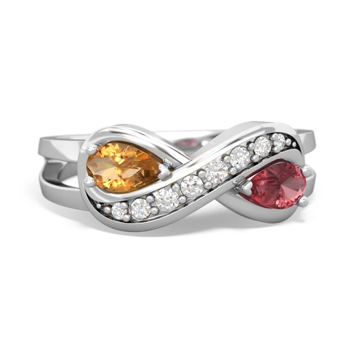 citrine-tourmaline diamond infinity ring