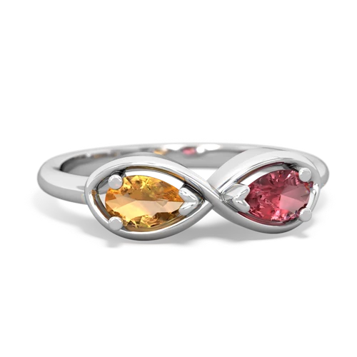 citrine-tourmaline infinity ring