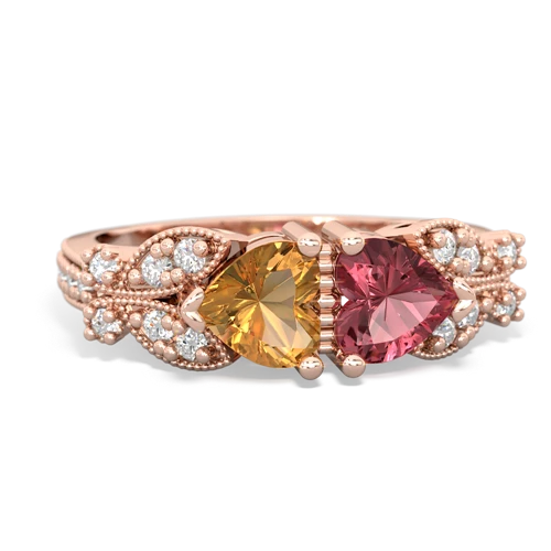 citrine-tourmaline keepsake butterfly ring