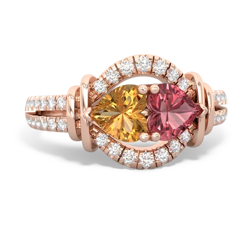 citrine-tourmaline pave keepsake ring