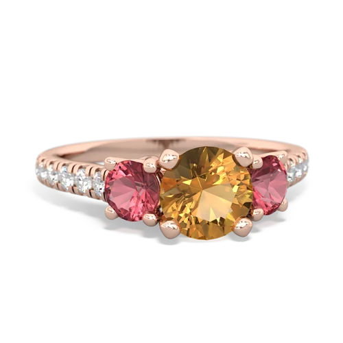 citrine-tourmaline trellis pave ring