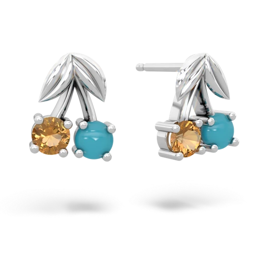 citrine-turquoise cherries earrings