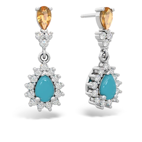 citrine-turquoise dangle earrings