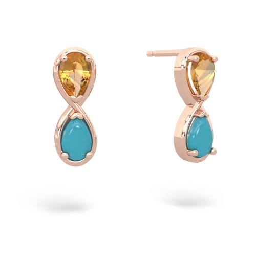 citrine-turquoise infinity earrings