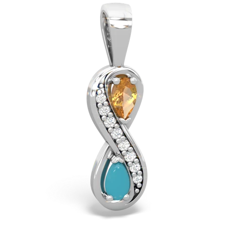 citrine-turquoise keepsake infinity pendant