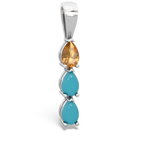 citrine-turquoise three stone pendant