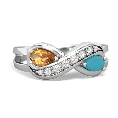 citrine-turquoise diamond infinity ring