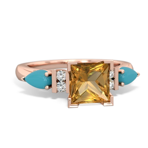 citrine-turquoise engagement ring