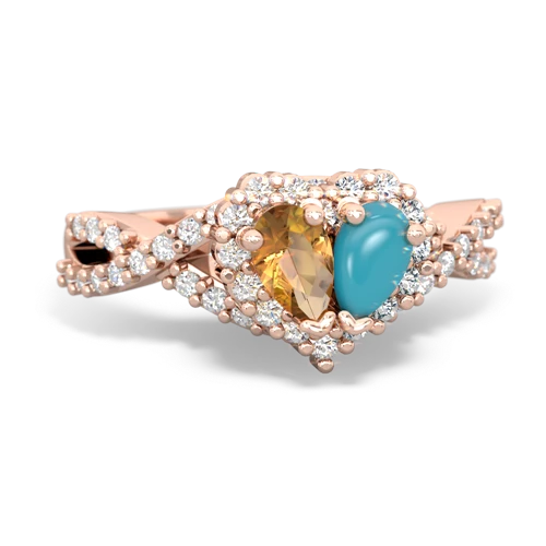 citrine-turquoise engagement ring