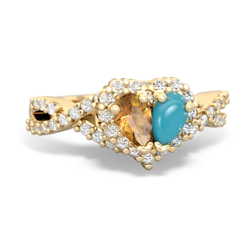citrine-turquoise engagement ring