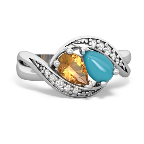 citrine-turquoise keepsake curls ring