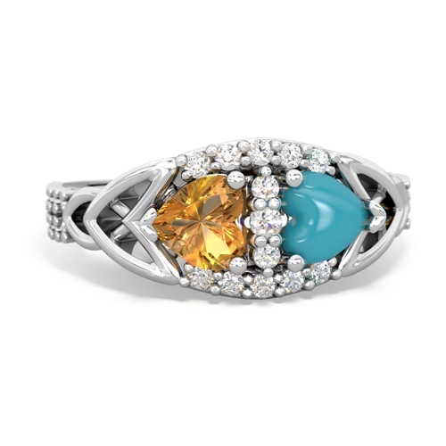 citrine-turquoise keepsake engagement ring