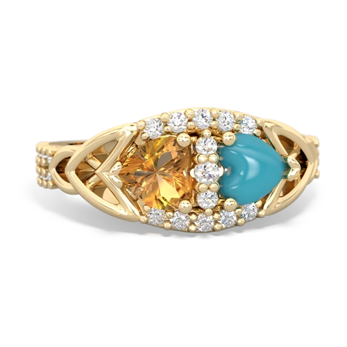 citrine-turquoise keepsake engagement ring