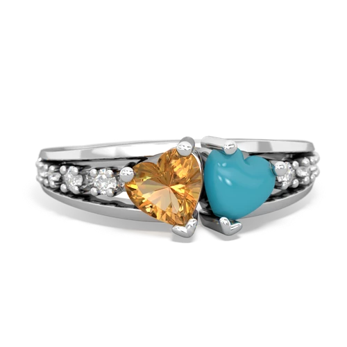 citrine-turquoise modern ring