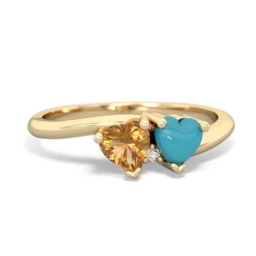 citrine-turquoise sweethearts promise ring