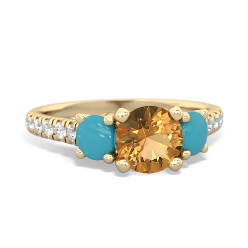 citrine-turquoise trellis pave ring