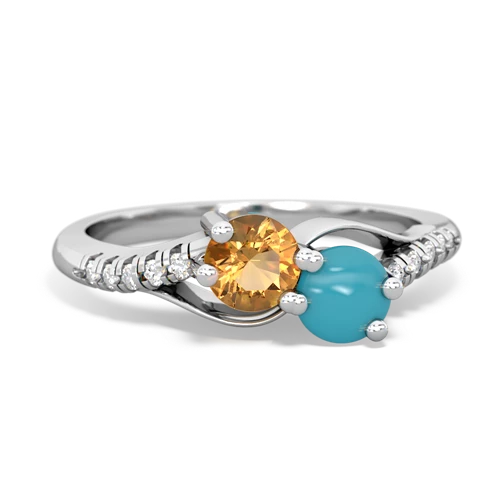 citrine-turquoise two stone infinity ring