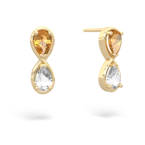 citrine-white topaz infinity earrings